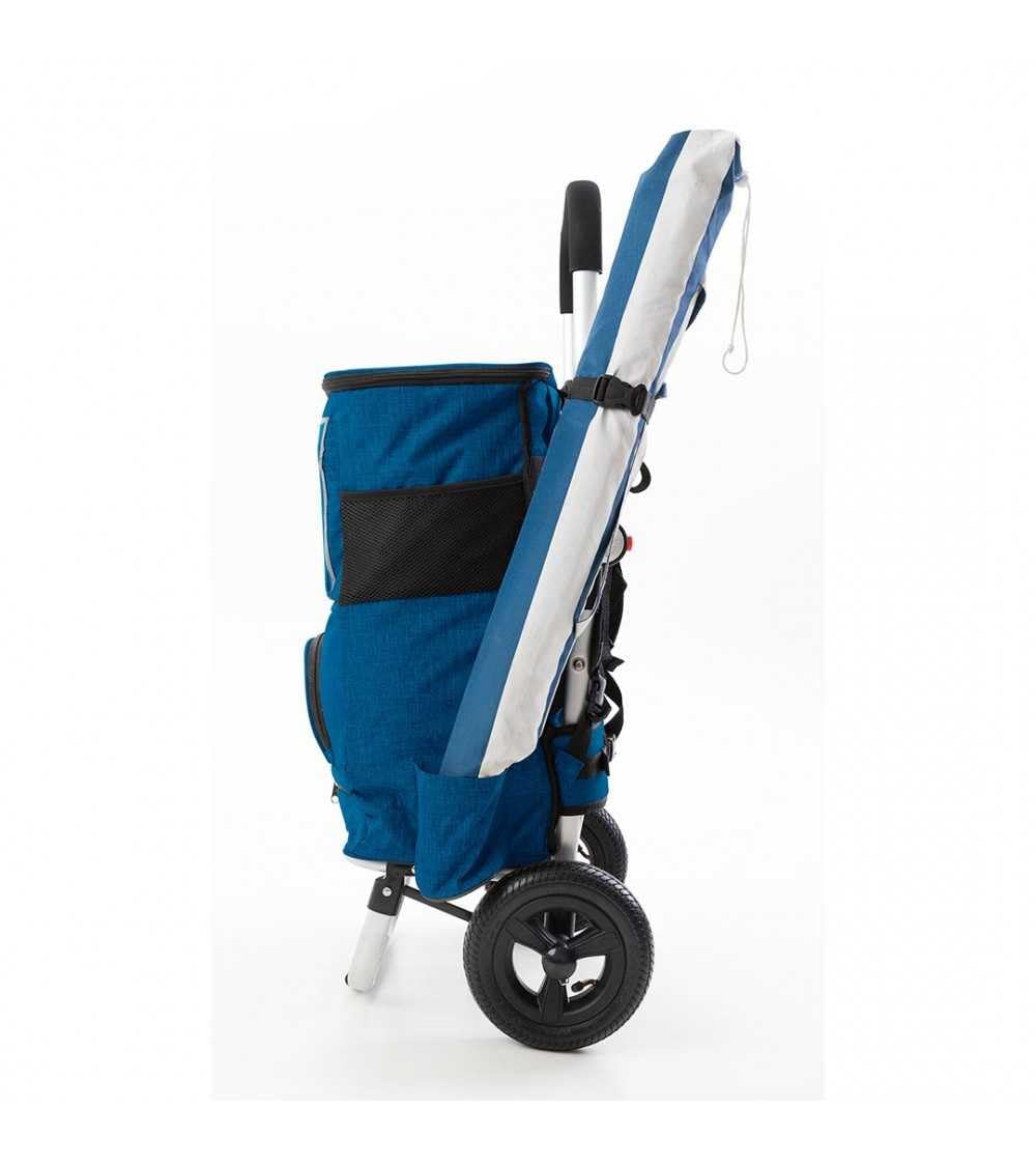 Chariot de Plage Pacosoleil - Chariot à Grosses Roues- Chariot Multifonctions 3 en 1 - Marque Française