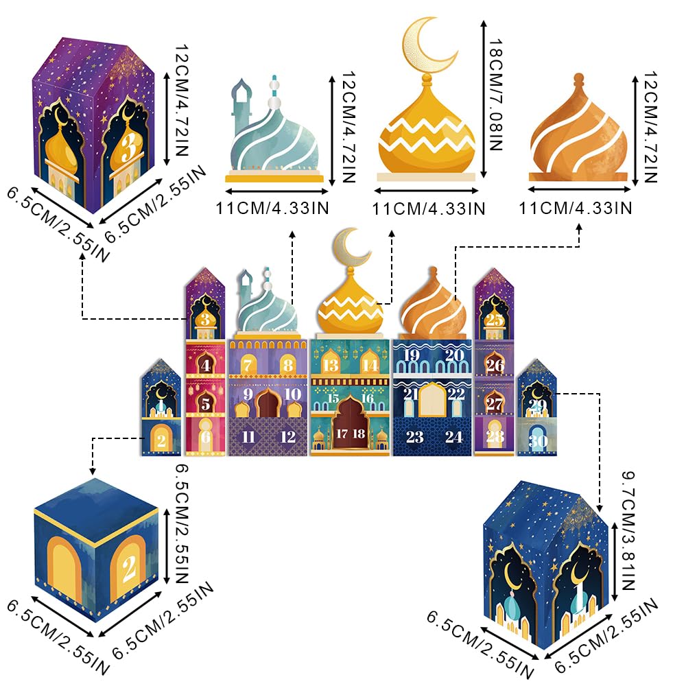 Calendrier Ramadan Pour Enfants, Decoration Ramadan 2024, Deco Ramadan 2024, Eid Mubarak Decoration Interieur Maison Salon Chambre Table, Idee Cadeau Musulman
