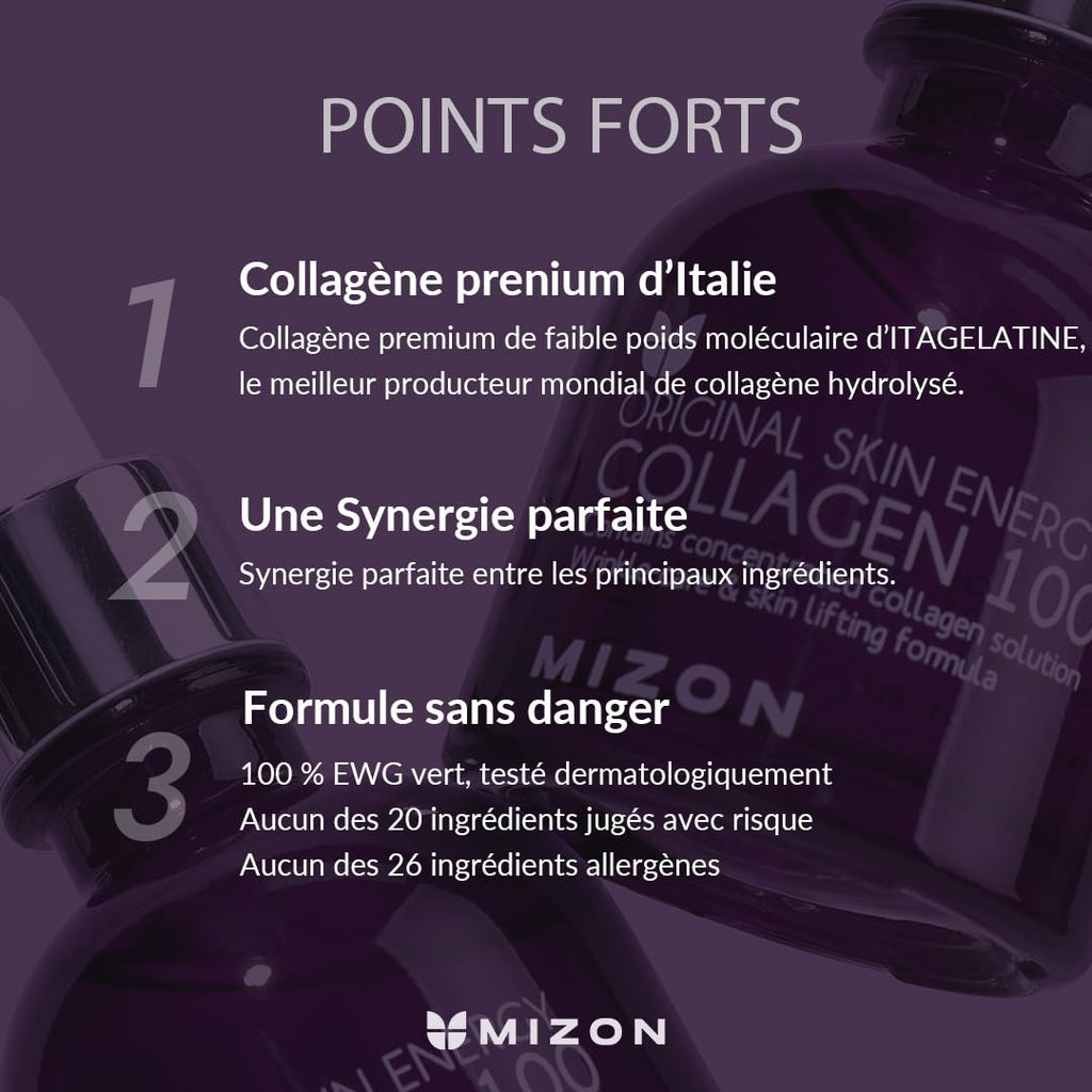 [MIZON] COLLAGEN 100 (30ml) Soin coréen - Sérum au collagène marin - Soin intensif anti-âge - Réduction des rides & ridules - Hydratation & Elasticité - Ingrédients naturels