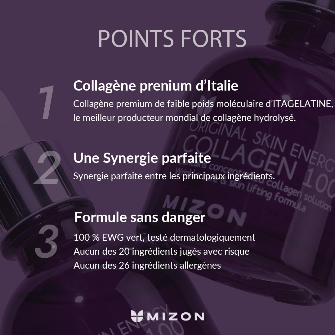 [MIZON] COLLAGEN 100 (30ml) Soin coréen - Sérum au collagène marin - Soin intensif anti-âge - Réduction des rides & ridules - Hydratation & Elasticité - Ingrédients naturels