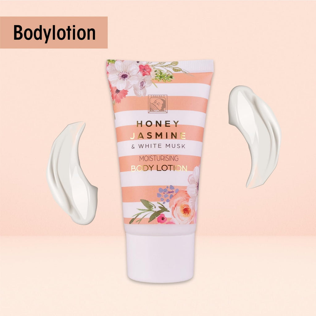 Accentra-Set cadeau de douche pour femmes HONEY JASMINE dans une belle boîte cadeau-Set de soins 3 pièces gel douche,lotion et bain moussant-Set cadeau idéal pour la Saint-Valentin & la Fête des mères