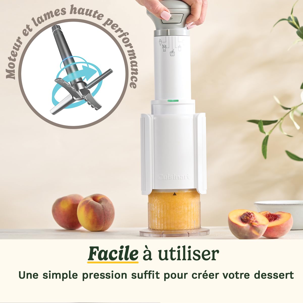 Cuisinart FreezeWand – Sorbetière 5 programmes : Glace, Sorbet, Milkshake, Granité, Ingrédients ajoutés | Vegan, sans lactose, riche en protéines, faible en calories | Prête en 5 min