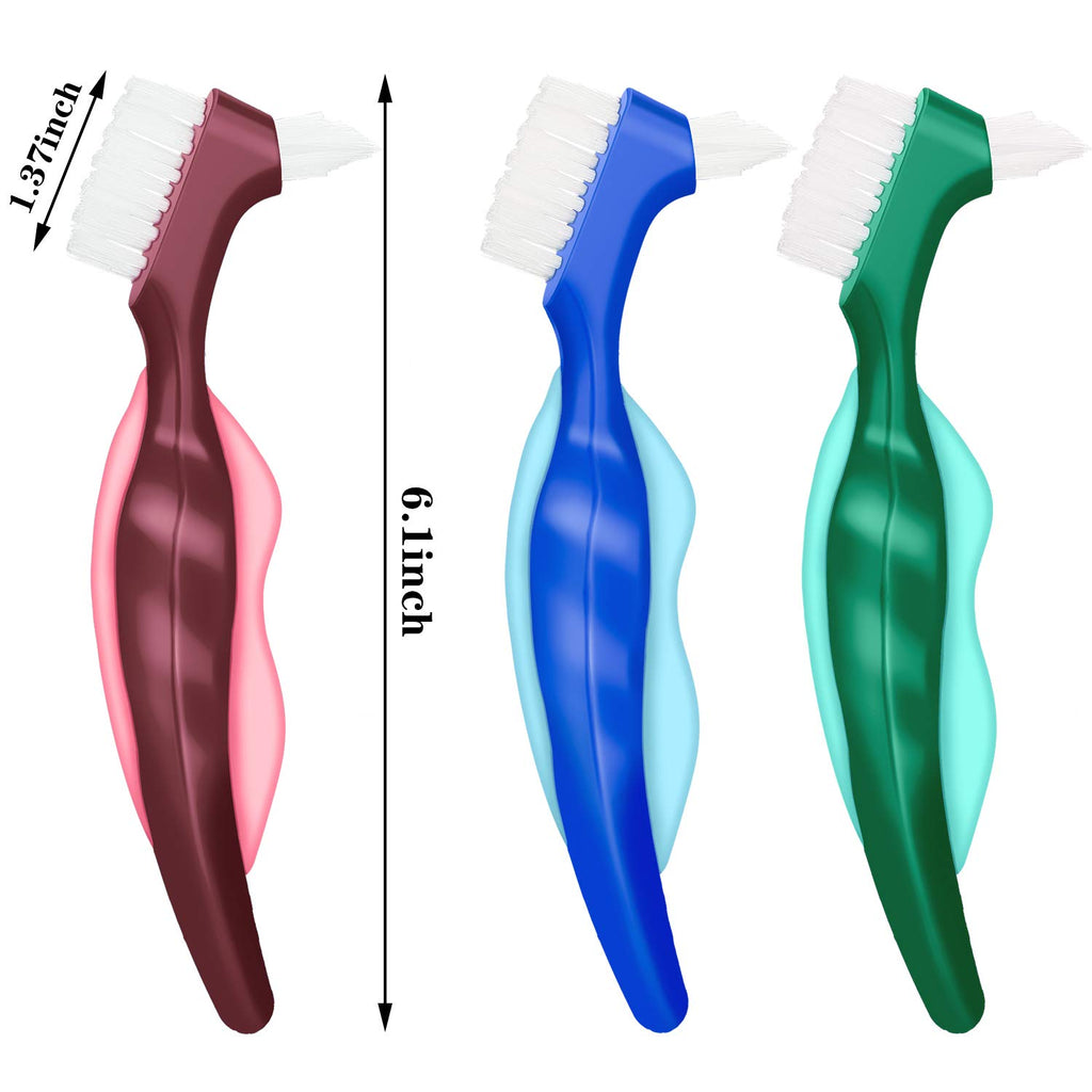 6 Pièces Brosses à Dents Brosse à Prothèse Dure Brosse de Nettoyage avec Étui de Transport Blanc pour Nettoyage de Fausses Dents