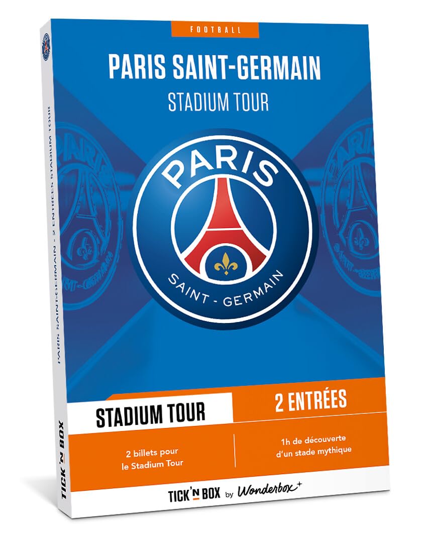 Tick&Box - Coffret Cadeau - PSG Stadium Tour - Parc des Princes - 2 entrées pour Le PSG Stadium Tour : musée + Visite du Stade - Idée Cadeau Supporter