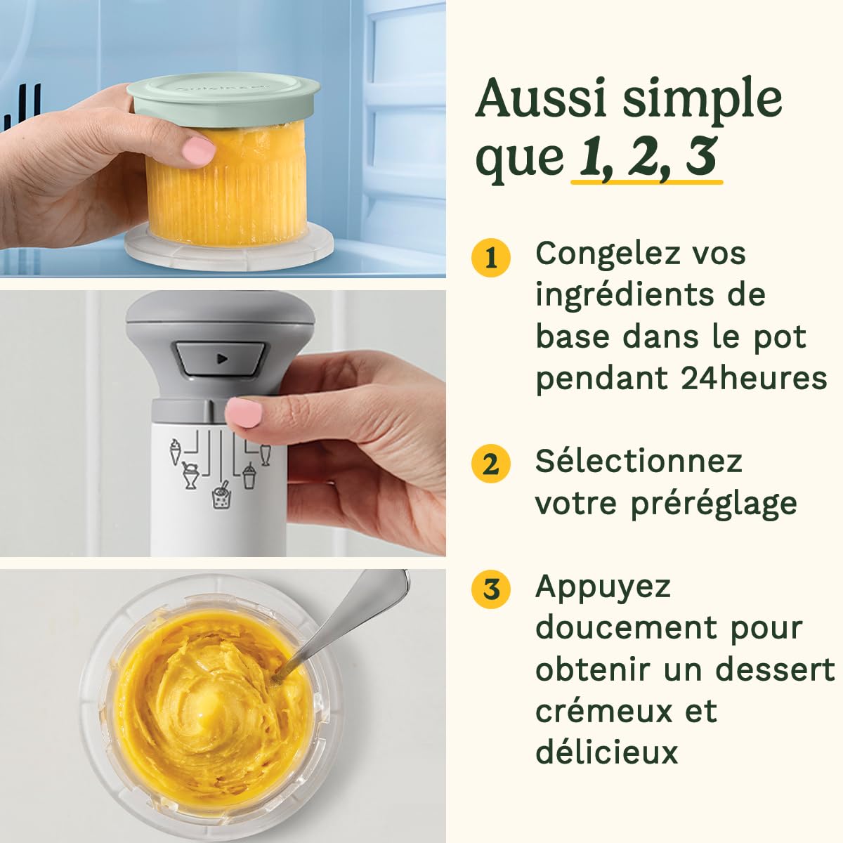Cuisinart FreezeWand – Sorbetière 5 programmes : Glace, Sorbet, Milkshake, Granité, Ingrédients ajoutés | Vegan, sans lactose, riche en protéines, faible en calories | Prête en 5 min