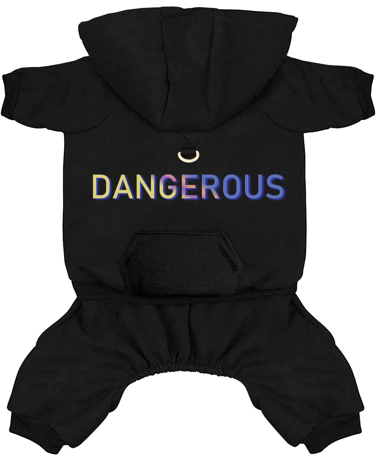 Izefia Sweat à Capuche pour Chien avec des Vêtements de Poche 4 Jambes Pull Polaire Hiver Sweat Shirt Coton Chaud Chien à Capuche pour Petit Moyen Frand Chat