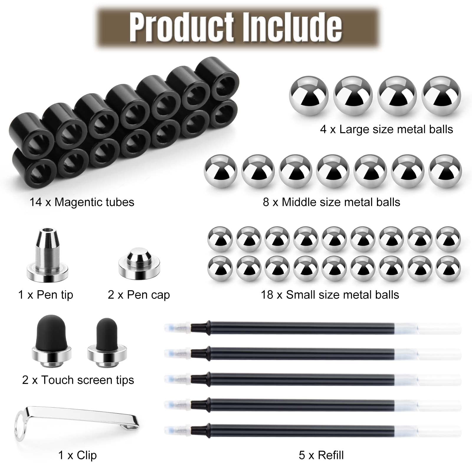 Tigerhu Stylo Magnétique, Stylo à Bille Stylomagnet, Strato Pen, Fidget Pen, Créatifs Drôle Stylo,Stylo Aimanté Magnétique, Cadeau de Fête des Pères