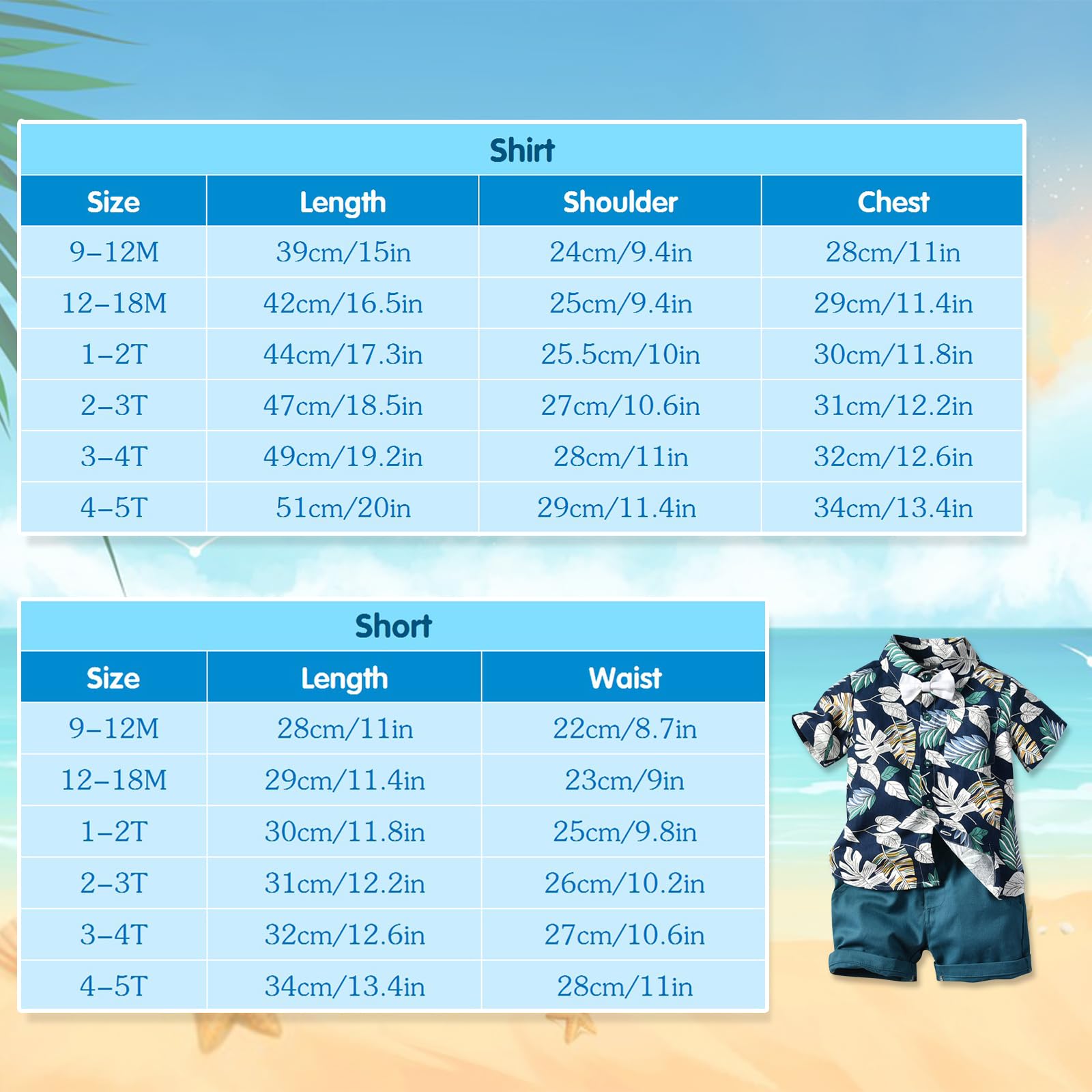 Winmany Ensemble Hawaï pour BéBé GarçOn Petits Enfants Chemise et Short en Coton pour Enfants VêTements Plage D'éTé à Fleurs Tropicales (2, Bleu, 3-4T)