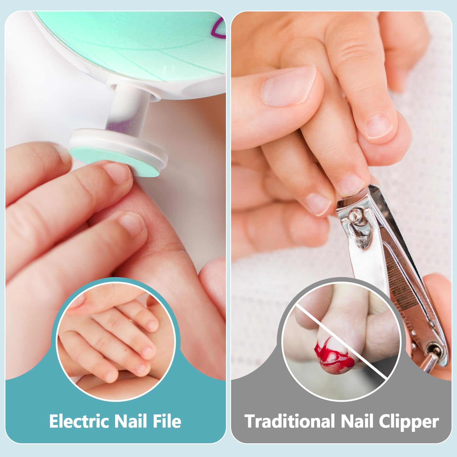 Blendura Lime Ongle Bebe, Lime A Ongle Electrique Bebe 6 En 1 Pour Enfants De Tous âGes, vert