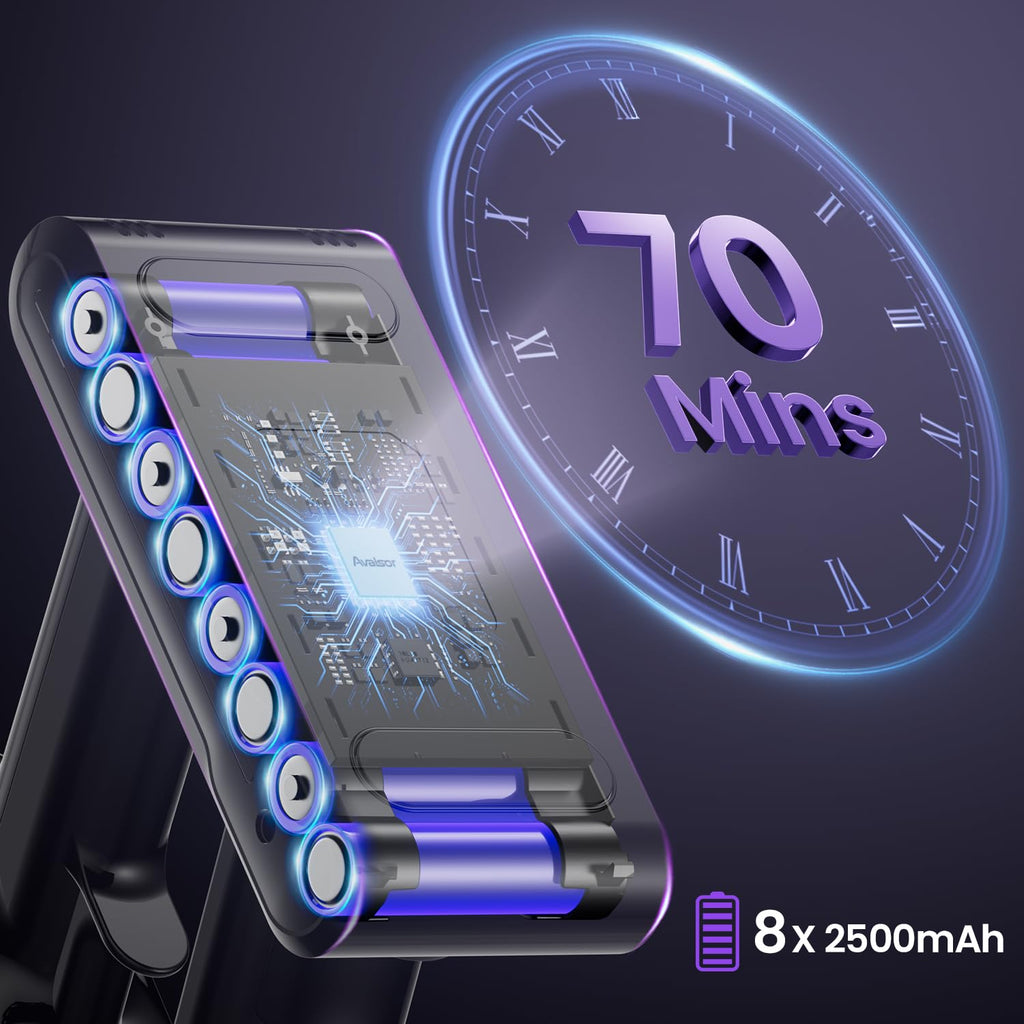 550W/45Kpa Aspirateur Balai sans Fil,70 Mins Aspirateur Sans Fil Puissant avec OLED écran Tactile et Brosse à Sol Anti-emmêlement,1,5L Aspirateur Balai pour Les Poils d'animaux/Tapis/Sols Durs