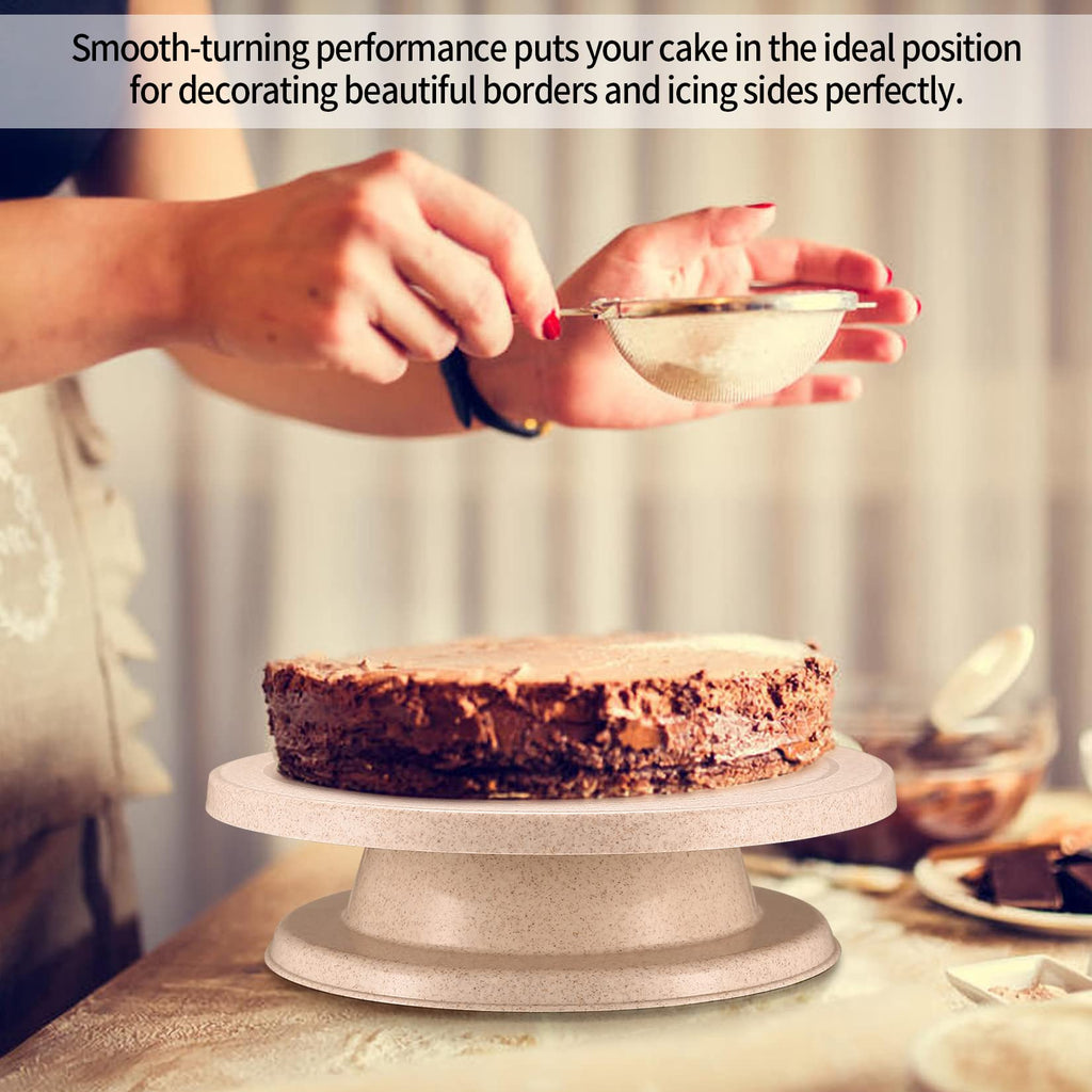 Outils de Plateau Tournant pour Gâteaux, Kits de Fournitures Support Assiettes de Décoration de Gâteaux, avec Grattoirs à Gâteaux, Spatules, Poches à Douille et Embouts de Tuyauterie