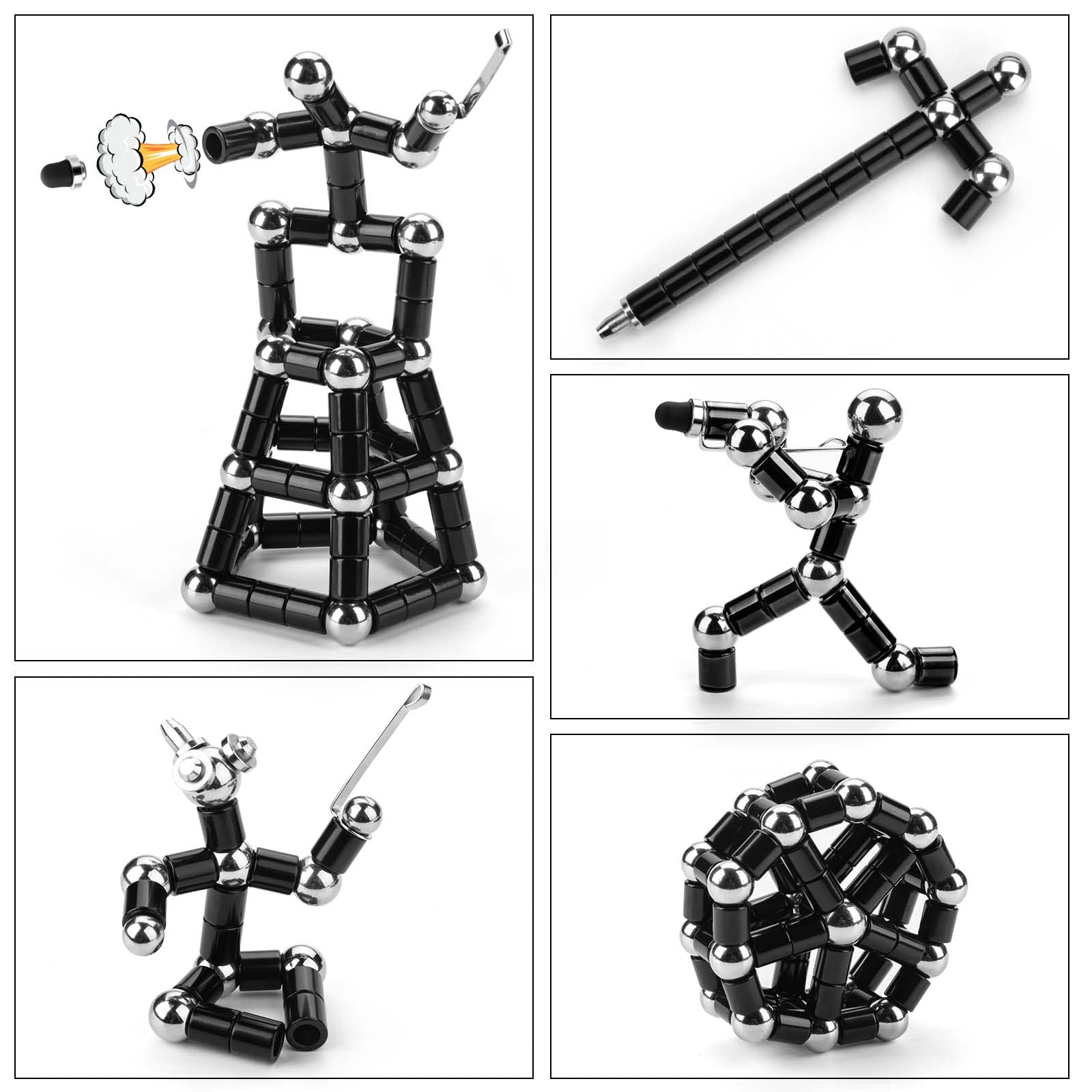 Tigerhu Stylo Magnétique, Stylo à Bille Stylomagnet, Strato Pen, Fidget Pen, Créatifs Drôle Stylo,Stylo Aimanté Magnétique, Cadeau de Fête des Pères