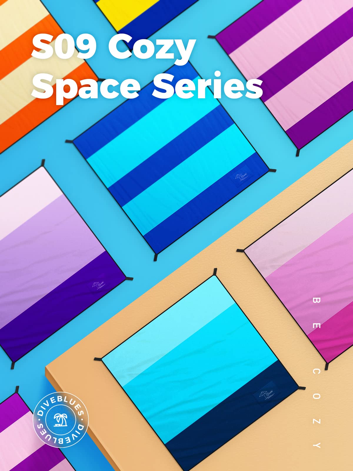 OCOOPA Couverture de Plage 210 x 200cm Grande, imperméable, Anti Sable, Couverture de Pique-Nique, pour Le Voyage, Le Camping, Les Vacances, etc.