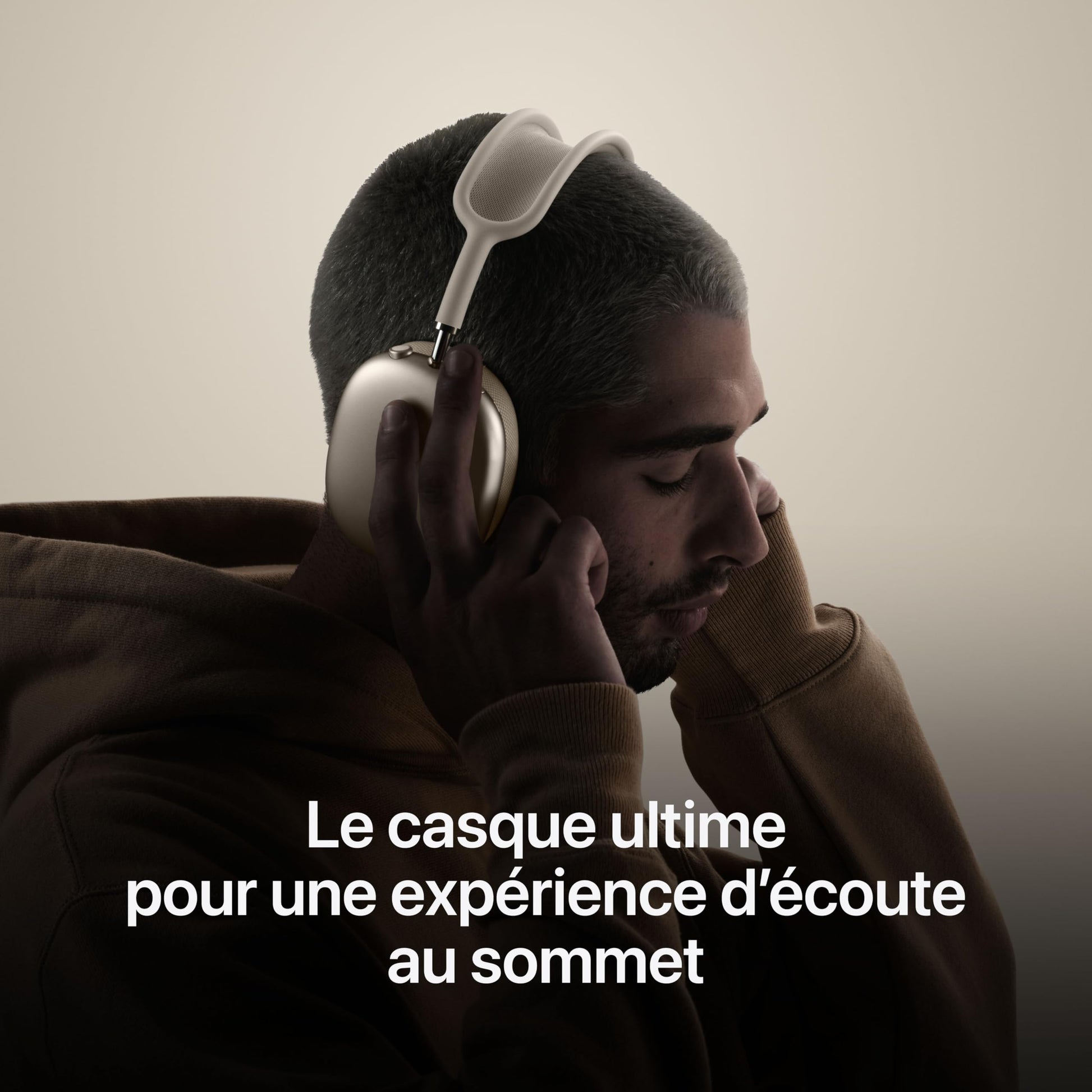 Apple AirPods Max Casque Circum-auriculaire sans Fil, réduction Active du Bruit de Niveau Pro, Mode Transparence, Audio Spatial personnalisé, Recharge USB C, Lumière stellaire