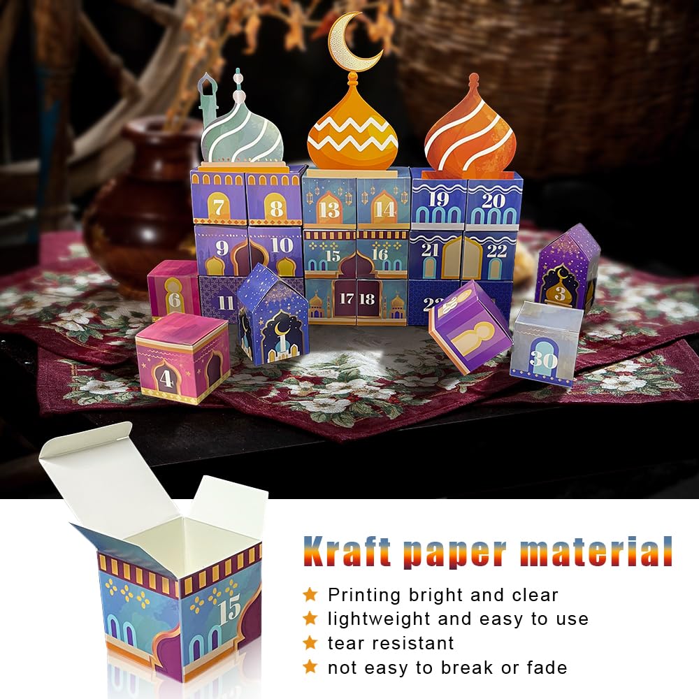 Calendrier Ramadan Pour Enfants, Decoration Ramadan 2024, Deco Ramadan 2024, Eid Mubarak Decoration Interieur Maison Salon Chambre Table, Idee Cadeau Musulman