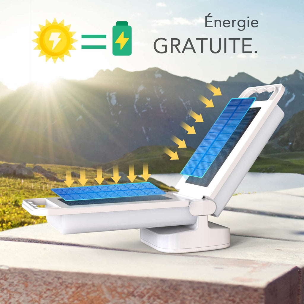 Lepwings Lampe Solaire Camping Rechargeable, Lanterne Camping Réglable Luminosité Portable, Batterie Externe de Secours 4400mAh, Eclairage Camping LED Etanche IPX4 pour Camping, Pêche, Randonnée