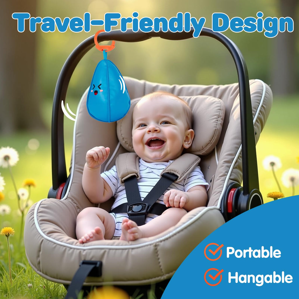 hahaland Jouet Bebe 0-3 6 Mois Peluche Motricité Sensoriel Set mit Haltère, Hochets, Papier Froissé & Miroir, Jouet Montessori d'activité et développement pour Bebe Cadeau Naissance Fille Garcon