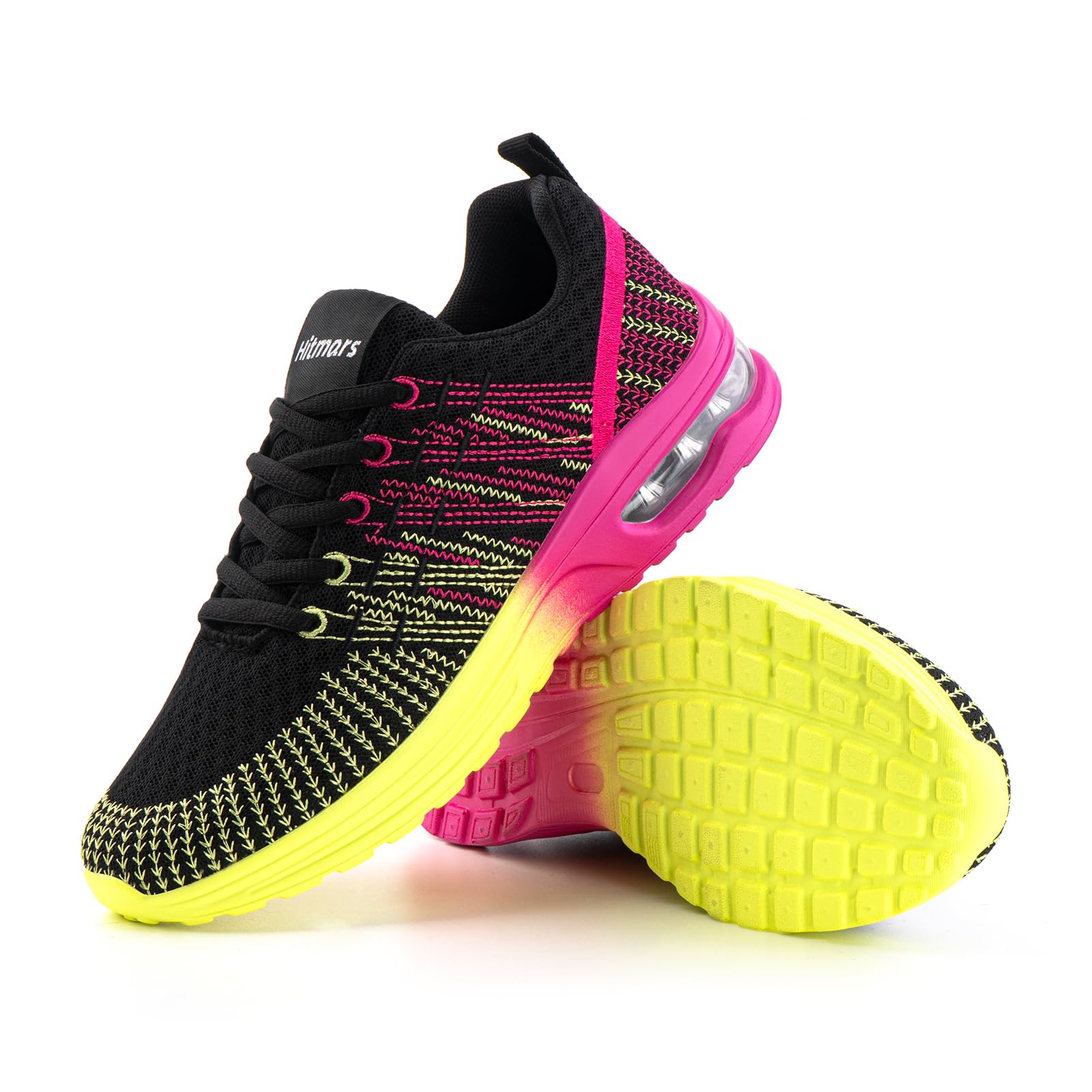 Chaussure de Sport Running Femme Basket Air Chaussures Course Casual Fitness Outdoor Tennis Jogging Sneakers Respirant Athlétique Mesh Violet-Jaune 39