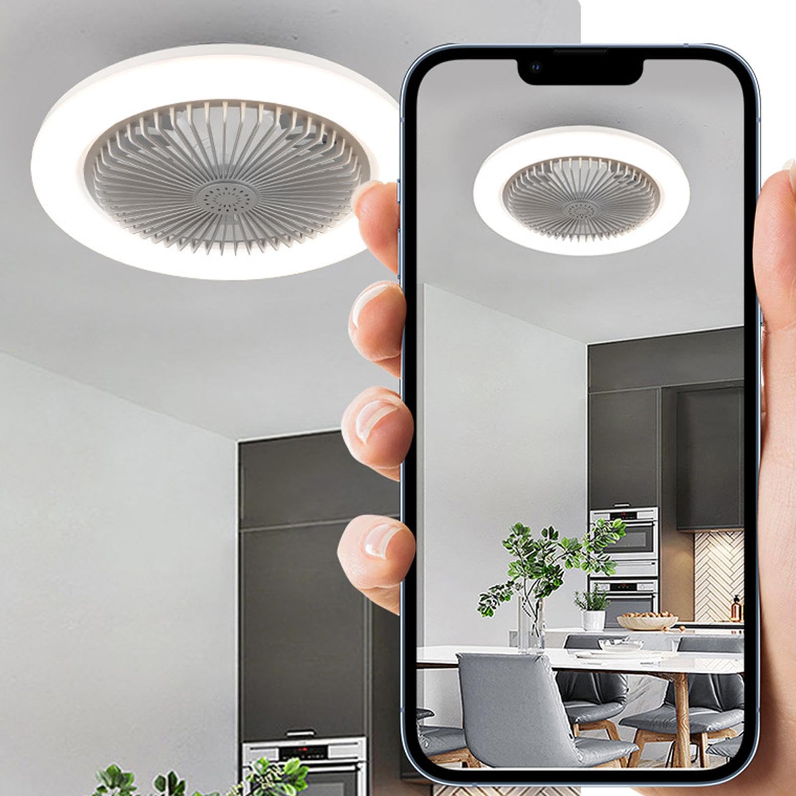 Ventilateurs de plafond avec lumières et télécommande, ventilateur de plafond LED avec lumières | Plafonnier 30W avec ventilateur et télécommande, éclairage LED intelligent à intensité variable