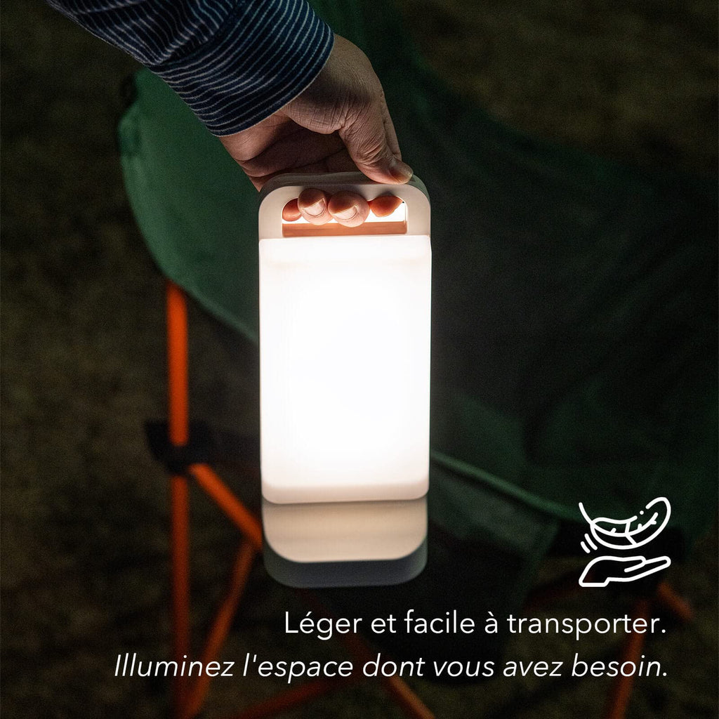 Lepwings Lampe Solaire Camping Rechargeable, Lanterne Camping Réglable Luminosité Portable, Batterie Externe de Secours 4400mAh, Eclairage Camping LED Etanche IPX4 pour Camping, Pêche, Randonnée
