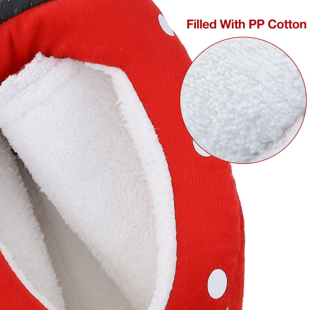 Maison pour Cochon d'Inde Lit Lapin Peluche Petits Animaux Couchages Hiver Interieur Cabane pour Chinchilla/Hérisson/Cobayes (Fraise)