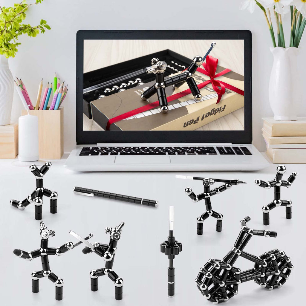 Tigerhu Stylo Magnétique, Stylo à Bille Stylomagnet, Strato Pen, Fidget Pen, Créatifs Drôle Stylo,Stylo Aimanté Magnétique, Cadeau de Fête des Pères