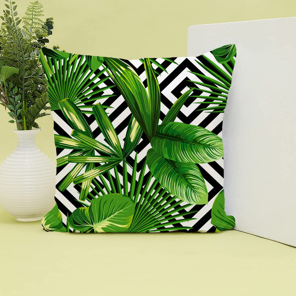Housse Coussin Exterieur 40x40cm Feuilles Vertes Vert Tropical Salon de Jardin Exterieur Deco pour canapé Deco scandinave Decoration