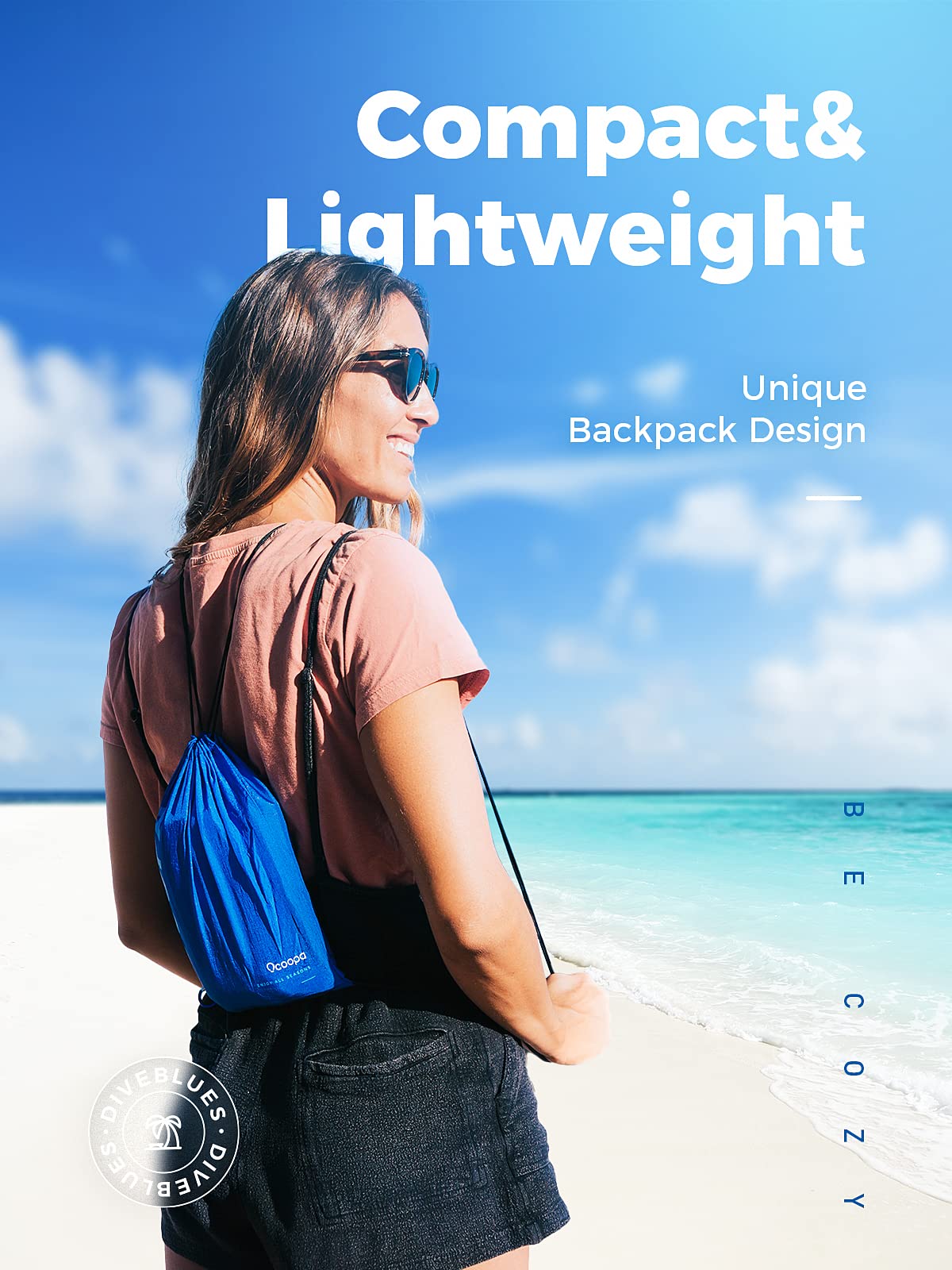 OCOOPA Couverture de Plage 210 x 200cm Grande, imperméable, Anti Sable, Couverture de Pique-Nique, pour Le Voyage, Le Camping, Les Vacances, etc.