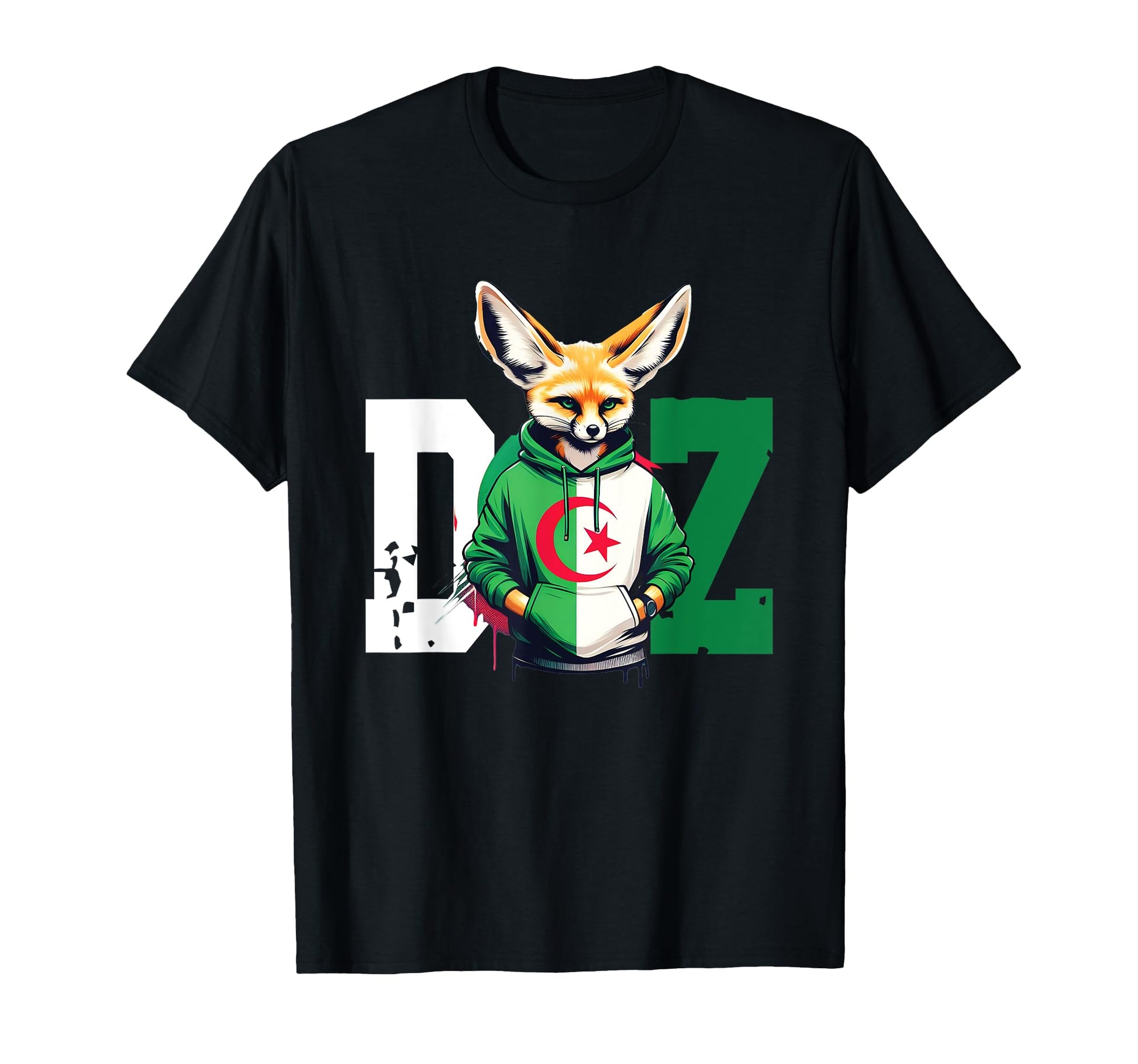 Maillot Fennec Drapeau Algérie Cadeau Foot Algérienne Dz T-Shirt