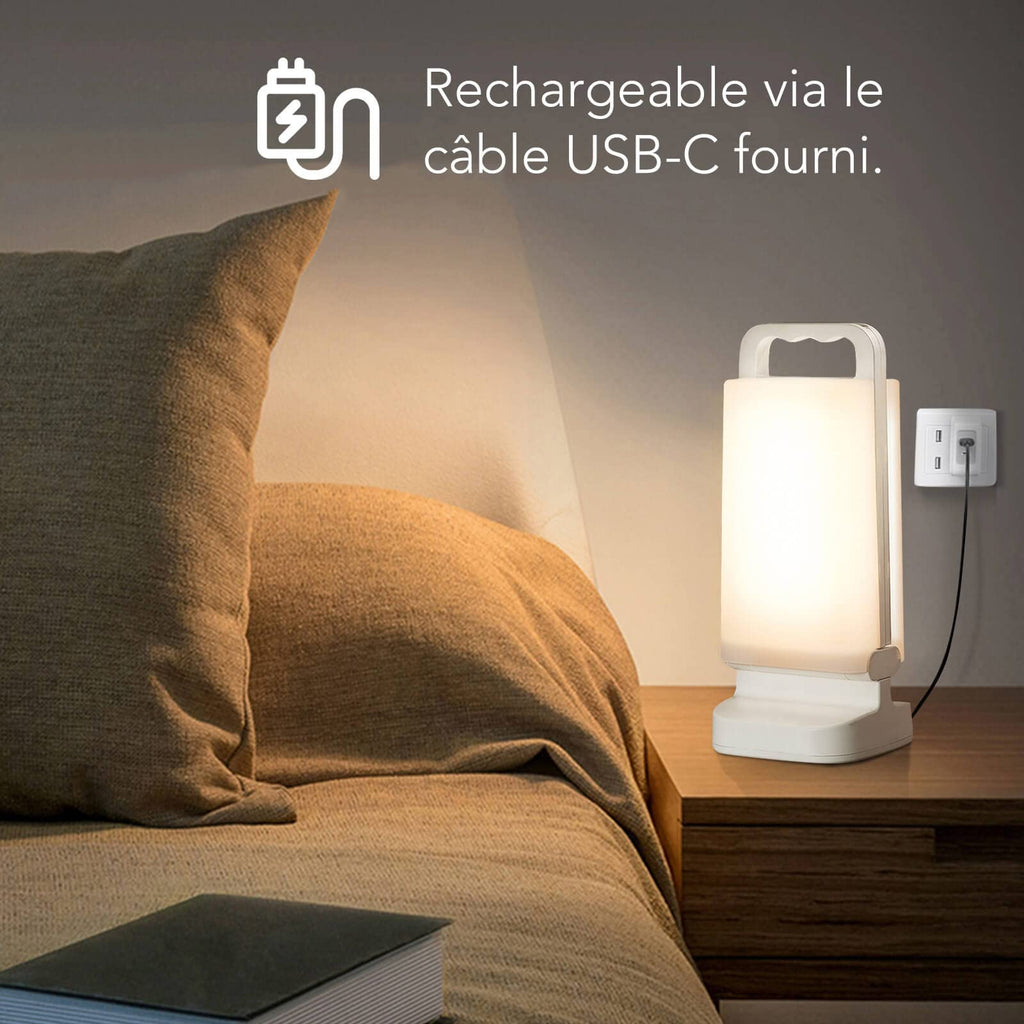 Lepwings Lampe Solaire Camping Rechargeable, Lanterne Camping Réglable Luminosité Portable, Batterie Externe de Secours 4400mAh, Eclairage Camping LED Etanche IPX4 pour Camping, Pêche, Randonnée