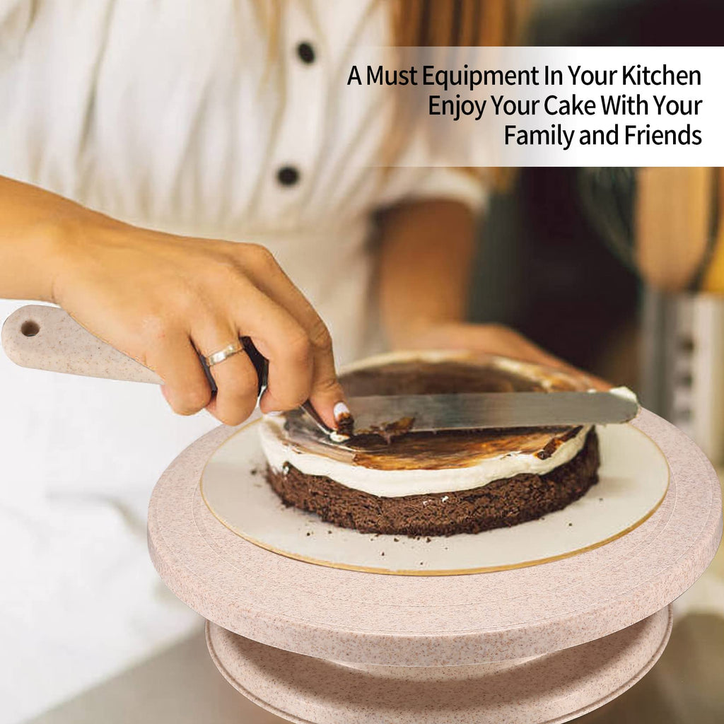 Outils de Plateau Tournant pour Gâteaux, Kits de Fournitures Support Assiettes de Décoration de Gâteaux, avec Grattoirs à Gâteaux, Spatules, Poches à Douille et Embouts de Tuyauterie