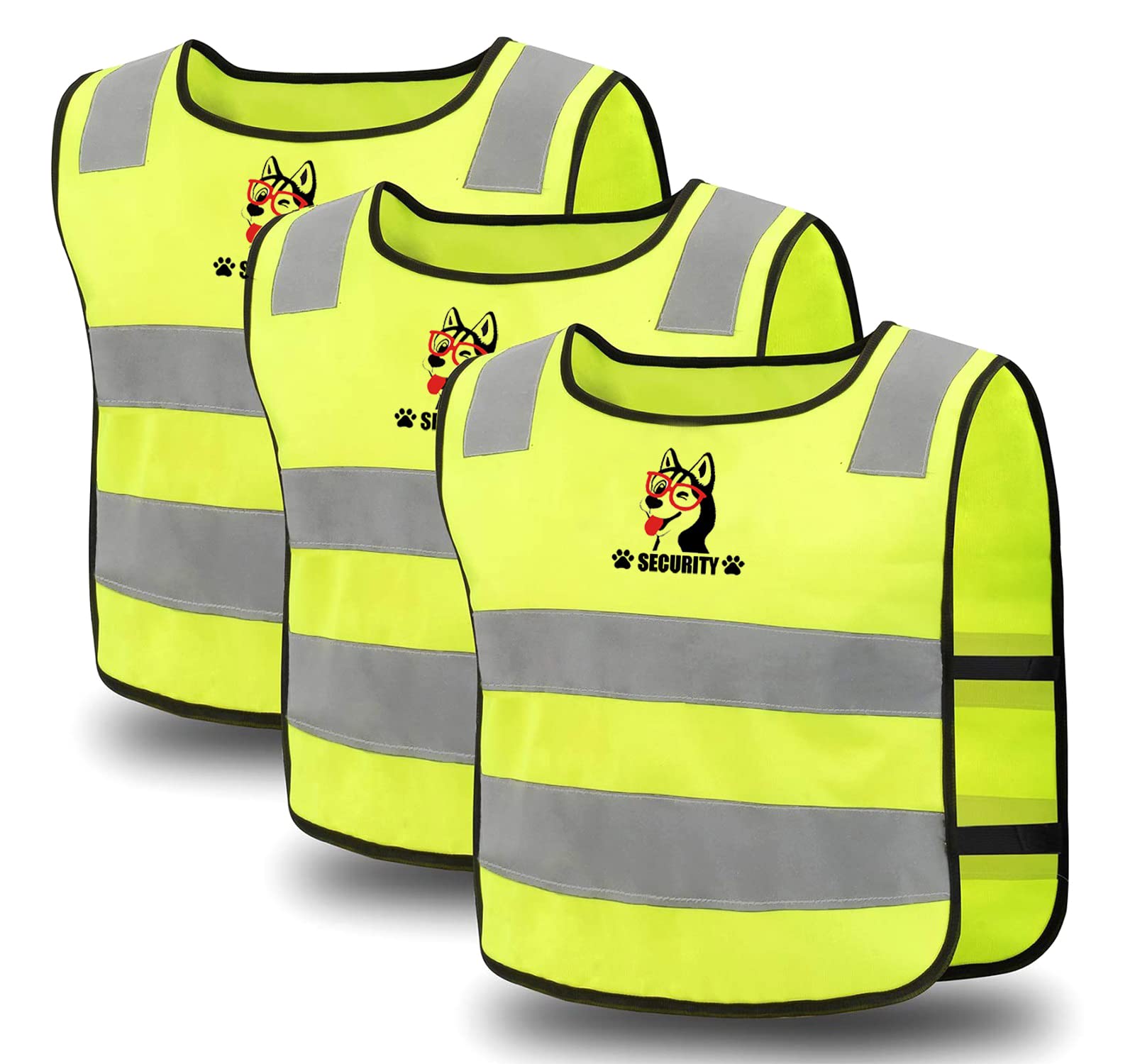 Exporee Gilet Jaune Enfant, 3 pièces Gilet Sécurité Enfants, Réflecteur Haute Visibilité Sécurité Gilet, Respirant Taille Universelle gilet reflechissant enfant pour Garçons et Filles