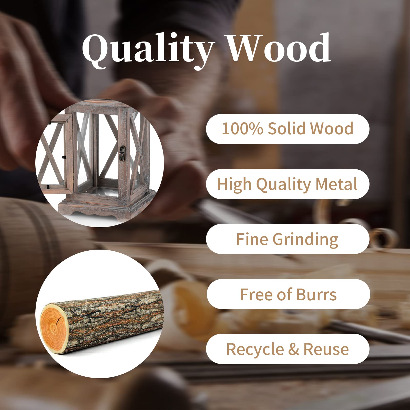 Sziqiqi Lanterne en Bois Bougeoir Vintage Lanternes à Bougie Décorative pour Rustique Mariage Centre de Table Suspendu Lanterne Ferme Décor à la Maison Intérieur et Extérieur Lanterne Décor 28cm