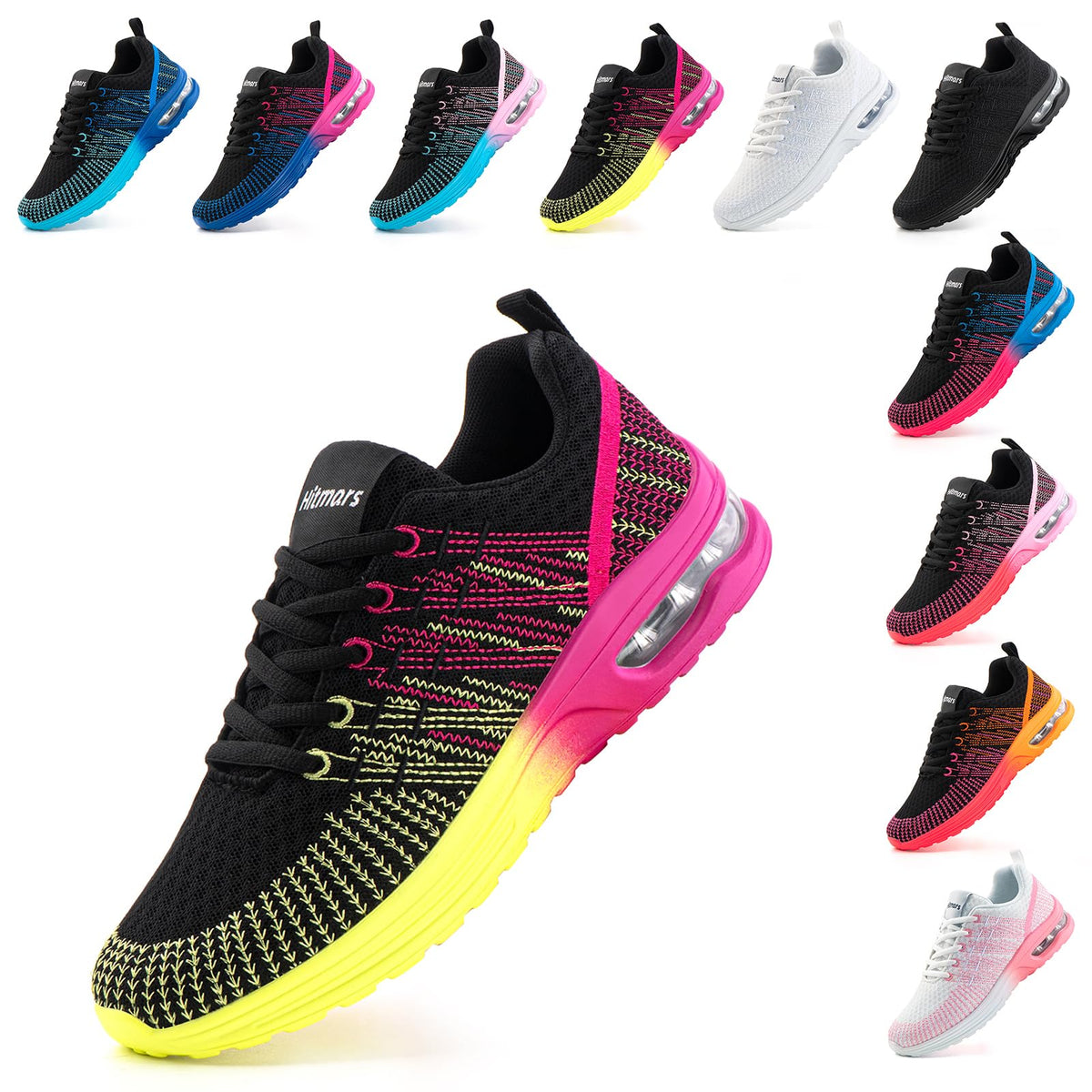 Chaussure de Sport Running Femme Basket Air Chaussures Course Casual Fitness Outdoor Tennis Jogging Sneakers Respirant Athlétique Mesh Violet-Jaune 39