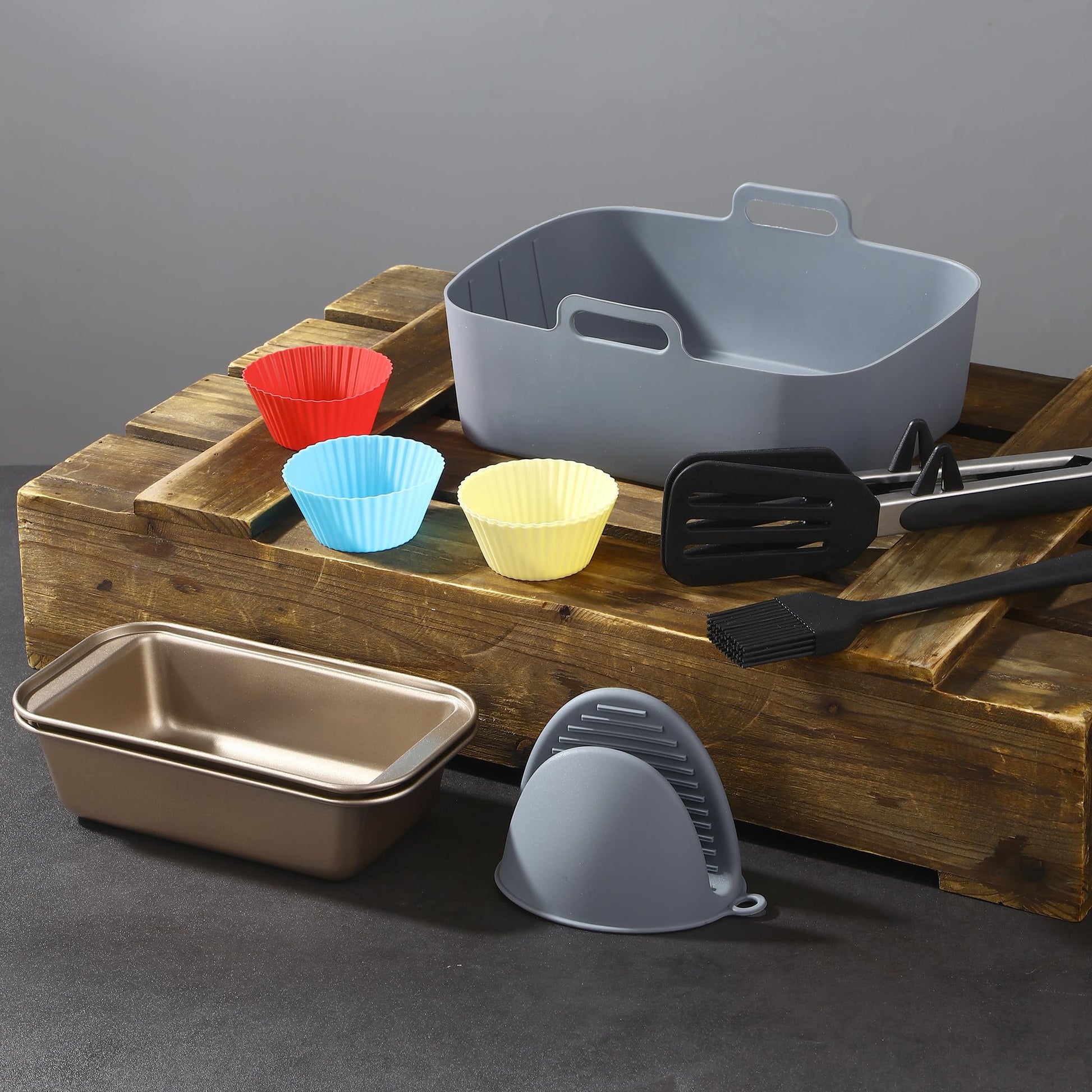 Accessoires air fryer pour Ninja, compatible avec ninja AF400EU AF500EU AF300EU 7.6L-10.4L Friteuse à Air,comprennent Moule Silicone, Plaques cuisson, Grilles, Moule Gateau, Flacon pulvérisateur etc