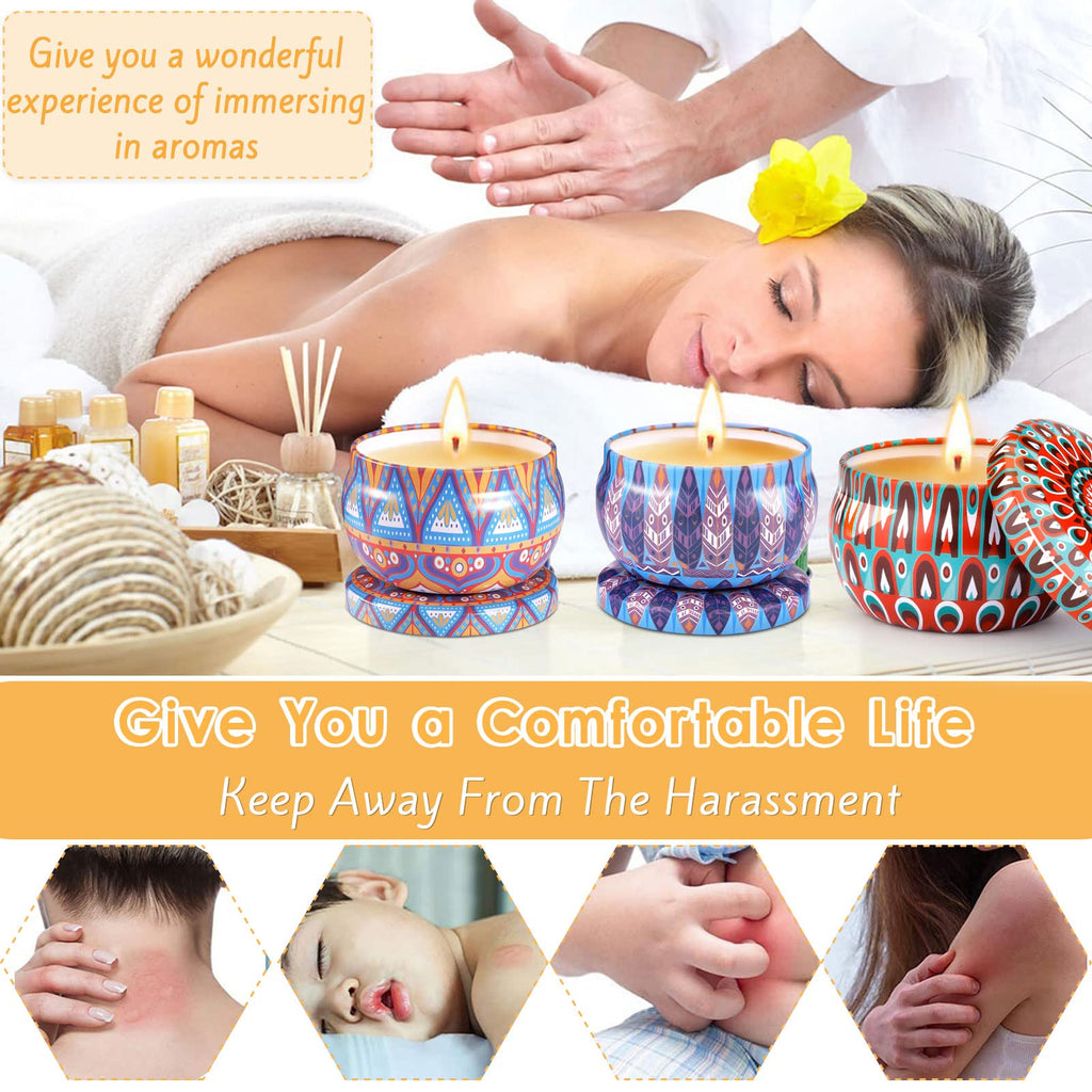 VIPNAJI Bougie Parfumée Ensemble Cadeau 9 Pièces, en Cire De Soja Naturel en Portable, pour L'aromathérapie Mariage Bath Yoga Cadeau de Fête des Mères, La Saint Valentin et Noël,Décor