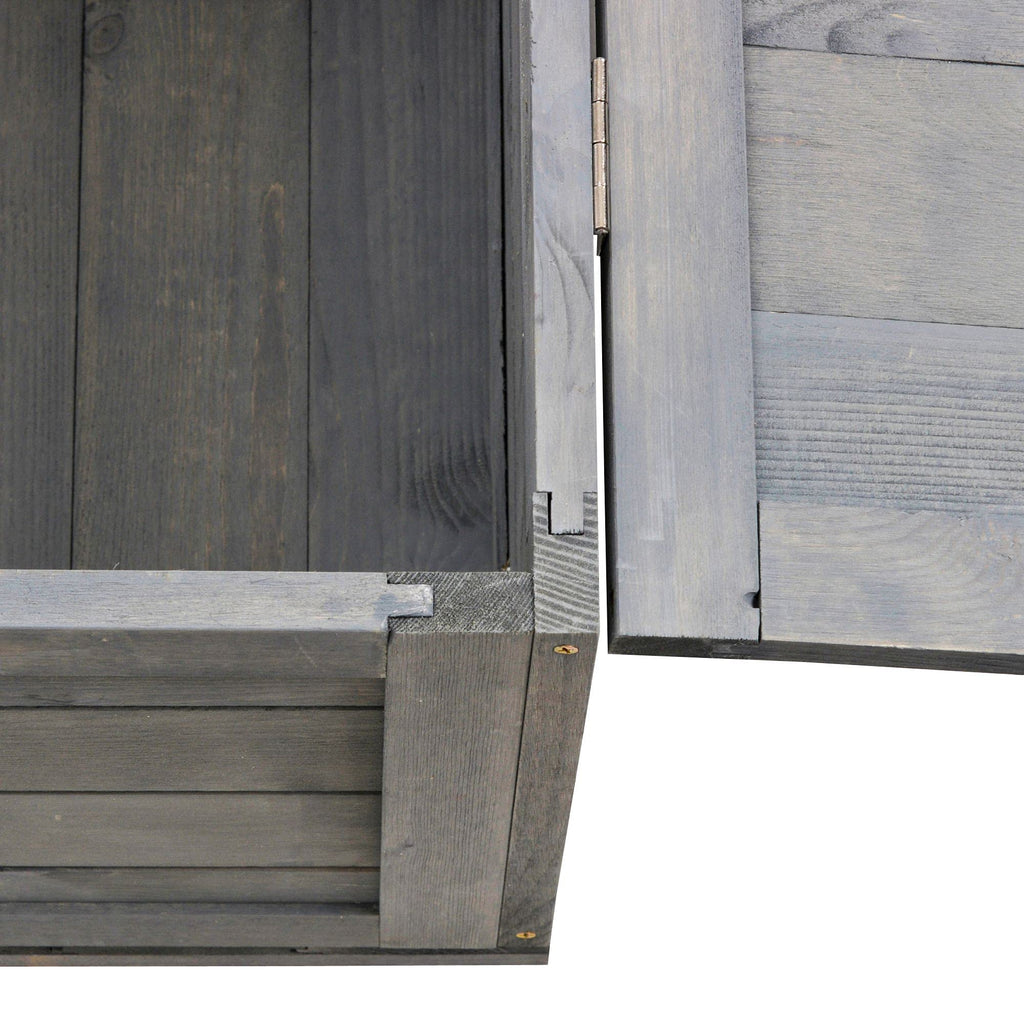 PawHut Maison enclos Cage Habitat pour Petit Animal Tortues avec 2 espaces 91 x 60,5 x 32 cm Bois Massif Gris