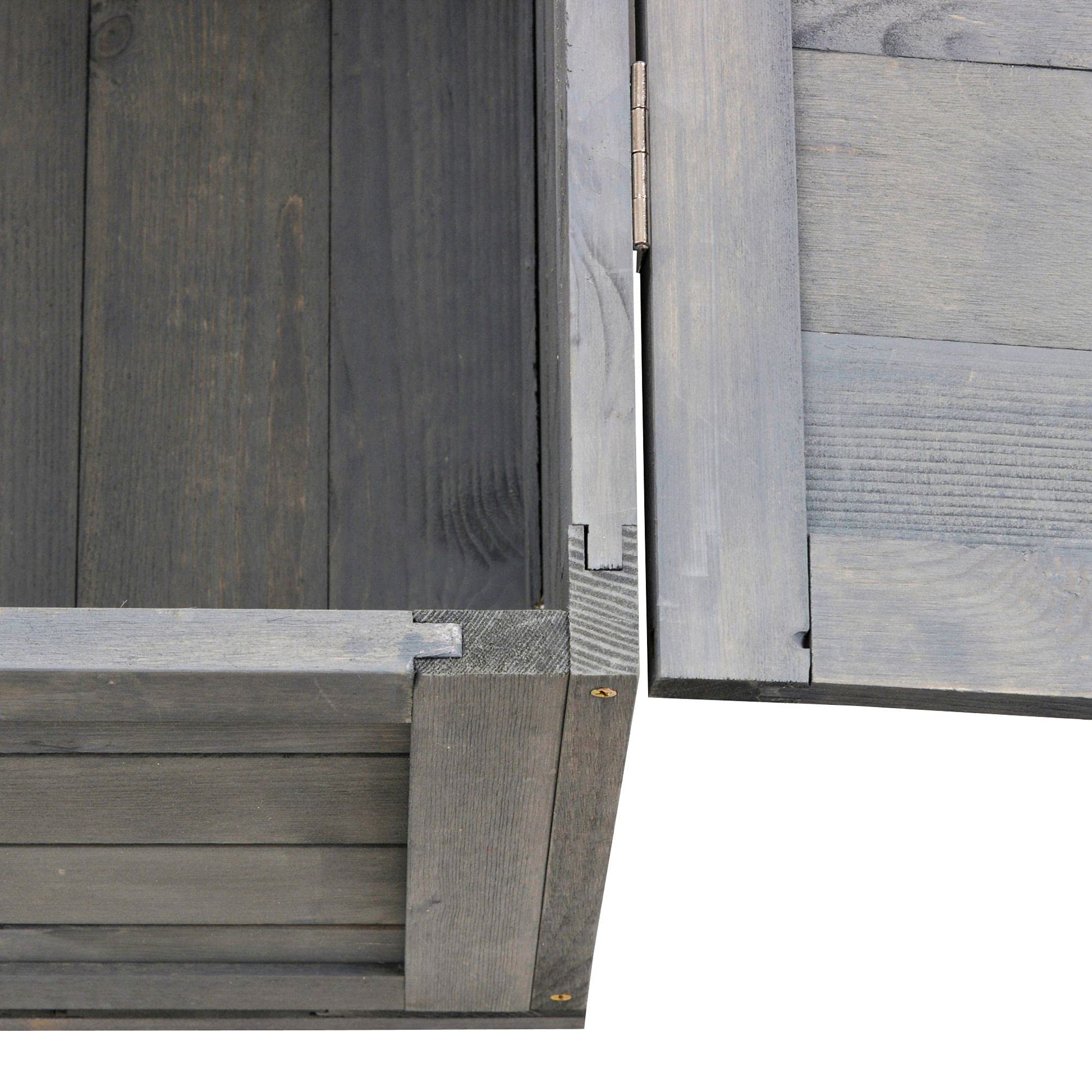 PawHut Maison enclos Cage Habitat pour Petit Animal Tortues avec 2 espaces 91 x 60,5 x 32 cm Bois Massif Gris