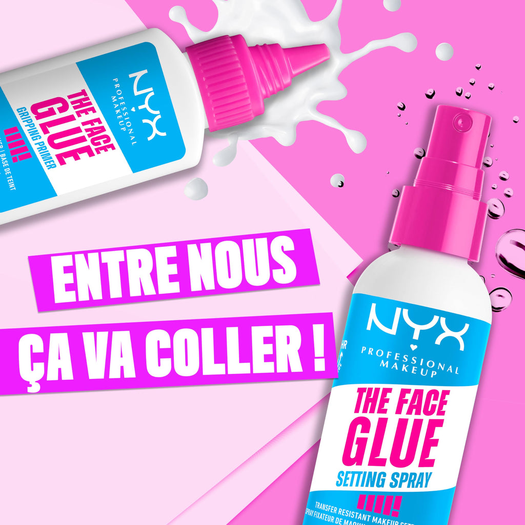 NYX Professional Makeup - Primer Fixant - Fixe le Maquillage et Hydrate la Peau - Tenue Longue Durée 24H - Formule Vegan - The Face Glue Primer - 35ml