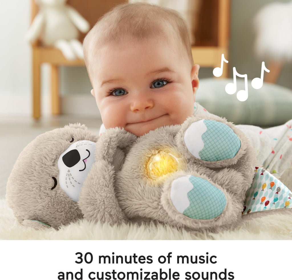 Fisher-Price Ma Loutre Câlins Bonne Nuit Peluche | Peluche Veilleuse Bébé Musicale et Lumineuse | Veilleuse Doudou Bruit Blanc Bébé | Cadeau Naissance Fille et Garçon Nouveau né, FXC66