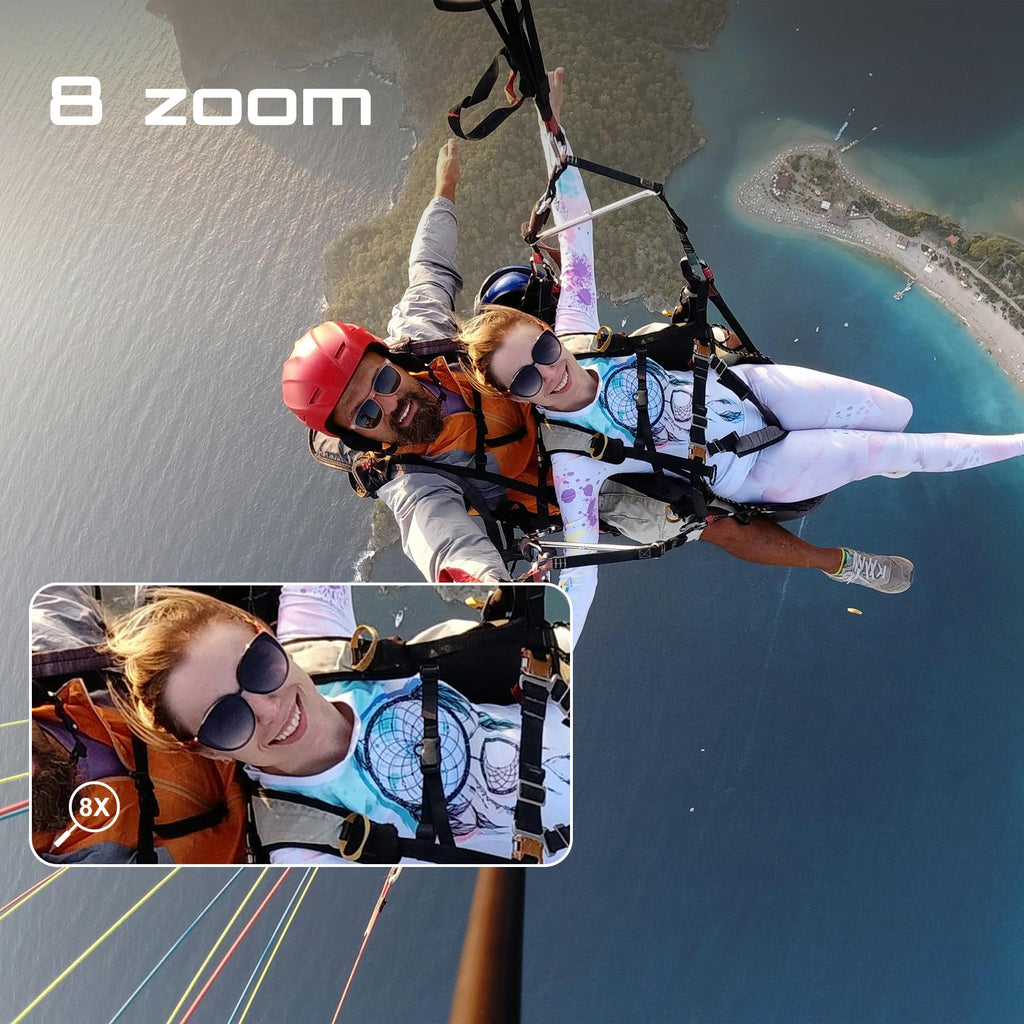 Caméra Sport 4K 60FPS 64MP Caméra Étanche 40M Action Cam WiFi avec Micro SD 64GB Écran Tactile Stabilisateur EIS avec Kits d'accessoires pour Sports Extrêmes et Loisirs